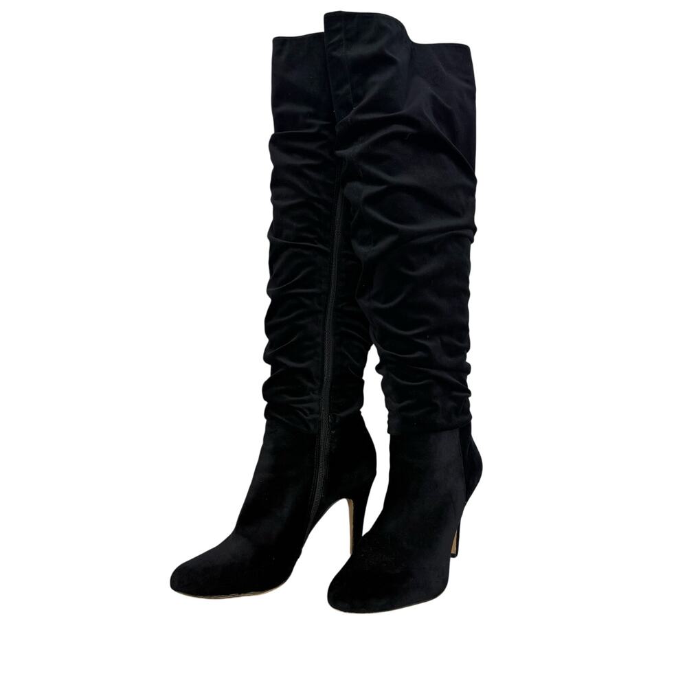 INC Womens Black Over the Knee Heeled Boots with Flaws Size 8.5